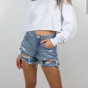 Ripped Jean Shorts